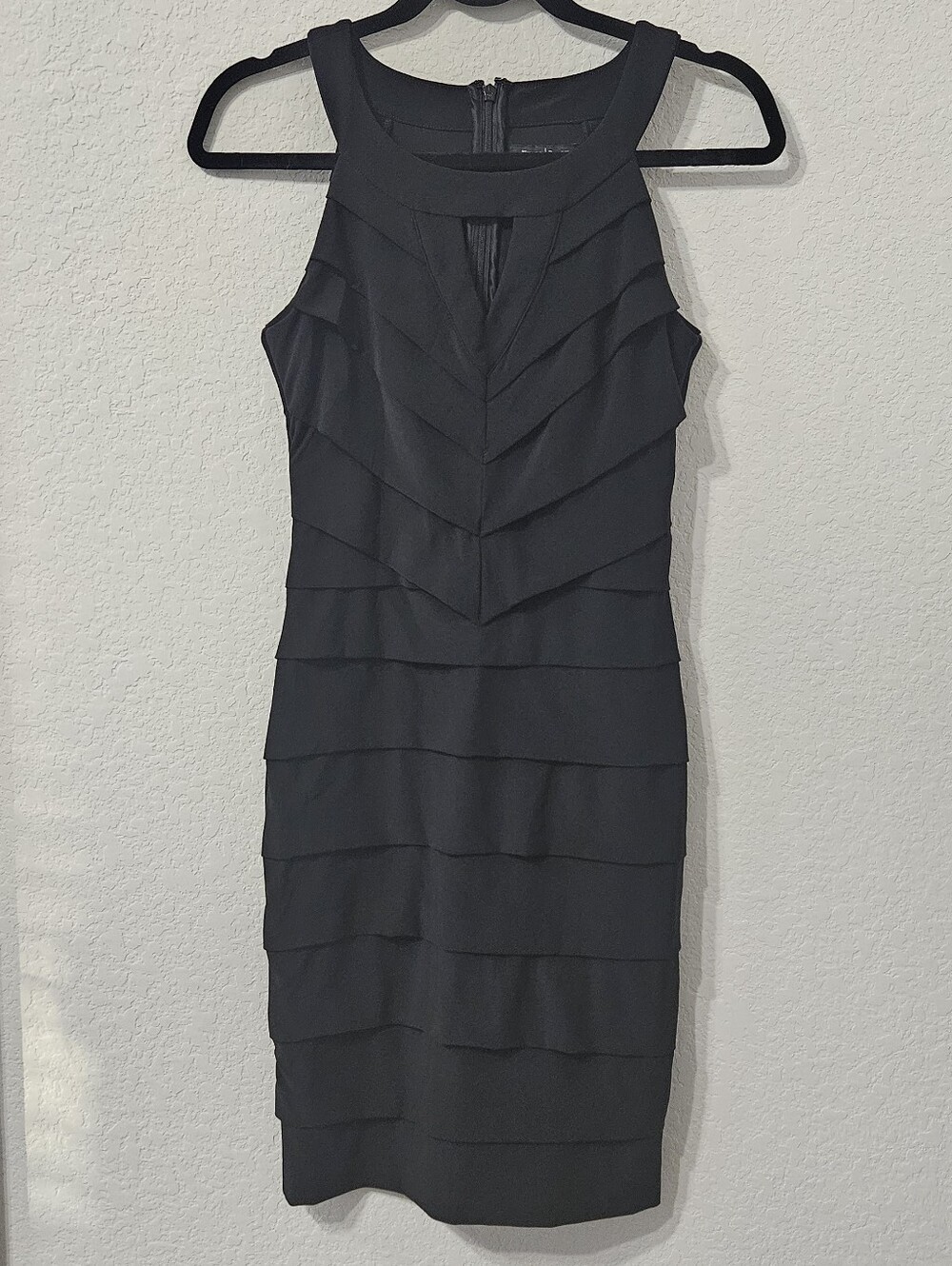 White House Black Market Black Tiered Sleeveless Sheath Dress